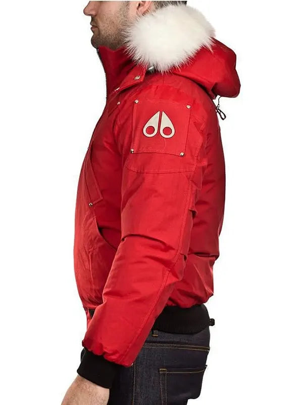 Moose Knuckles Red Fur Jacket