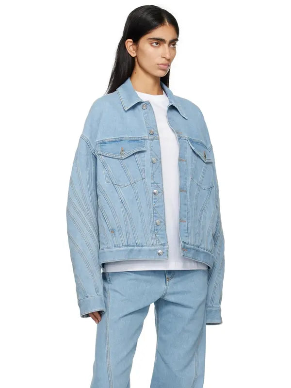 Mugler Spiral Denim Jacket