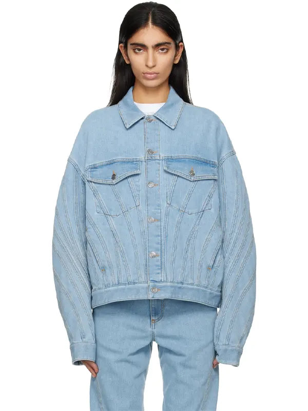 Mugler Spiral Denim Jacket