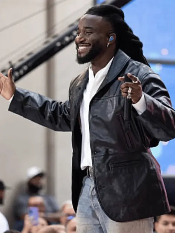 NBC’s Today 2026 Shaboozey Black Leather Blazer