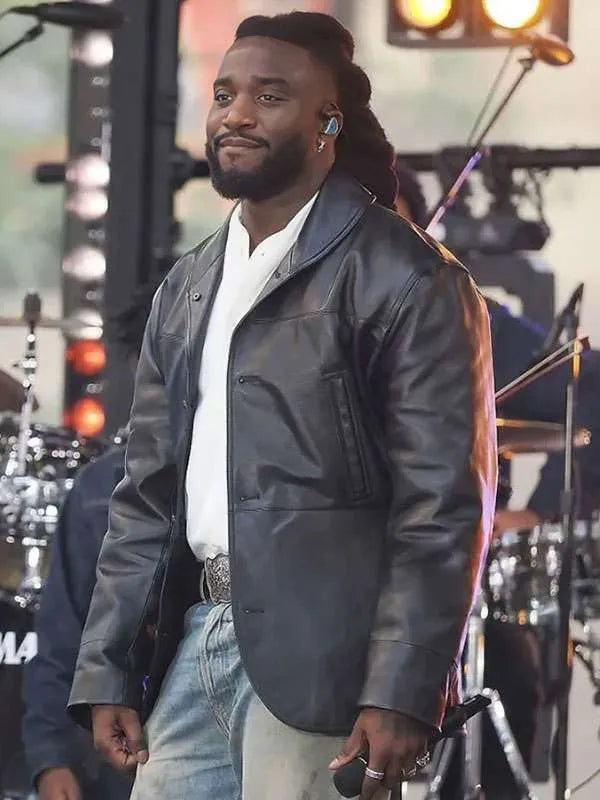NBC’s Today 2026 Shaboozey Black Leather Blazer