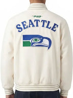 NFL Seattle Seahawks 2026 Cream Varsity Jacket