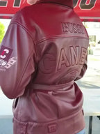 NHL Carolina Hurricanes Mary Raclawski Playoff Leather Jacket