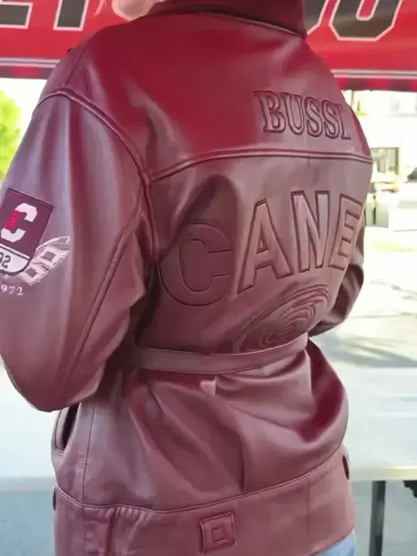 NHL Carolina Hurricanes Mary Raclawski Playoff Leather Jacket