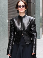 NYC Sarah Paulson Black Leather Jacket