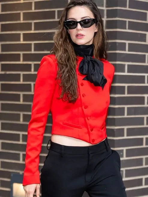 Ny Fashion Week Ella Hunt Red Jacket
