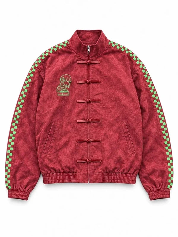 Neptun X Sonic 2026 Red Suede Leather Jacket