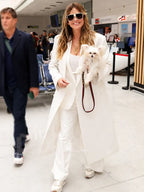 Nice Airport Heidi Klum White Coat