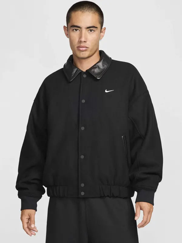 Nike Solo Swoosh Varsity Jacket Black