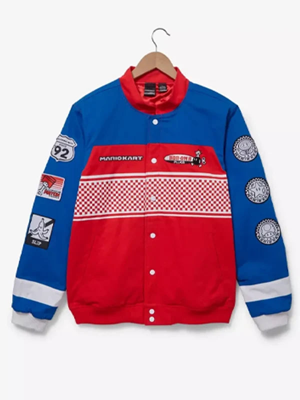 Nintendo Mario Kart Red And Blue Racing Jacket - Print