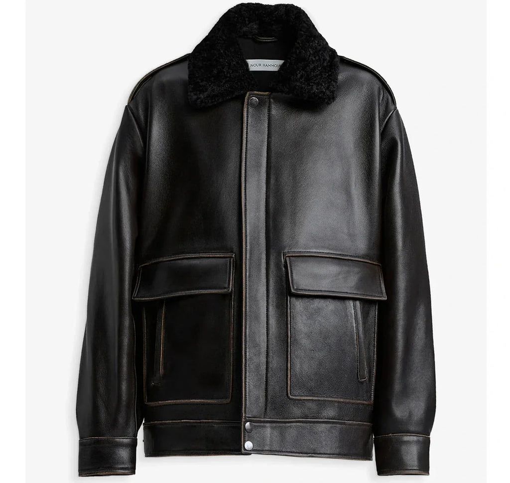 Nour Hammour Leather Jacket Drey
