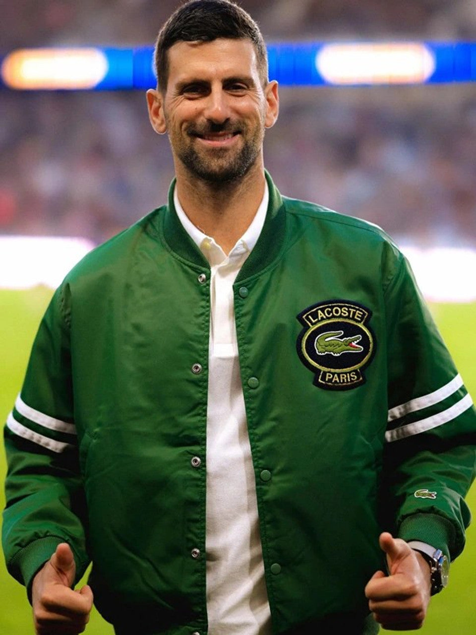 Novak Djokovic Lacoste Green Bomber Jacket