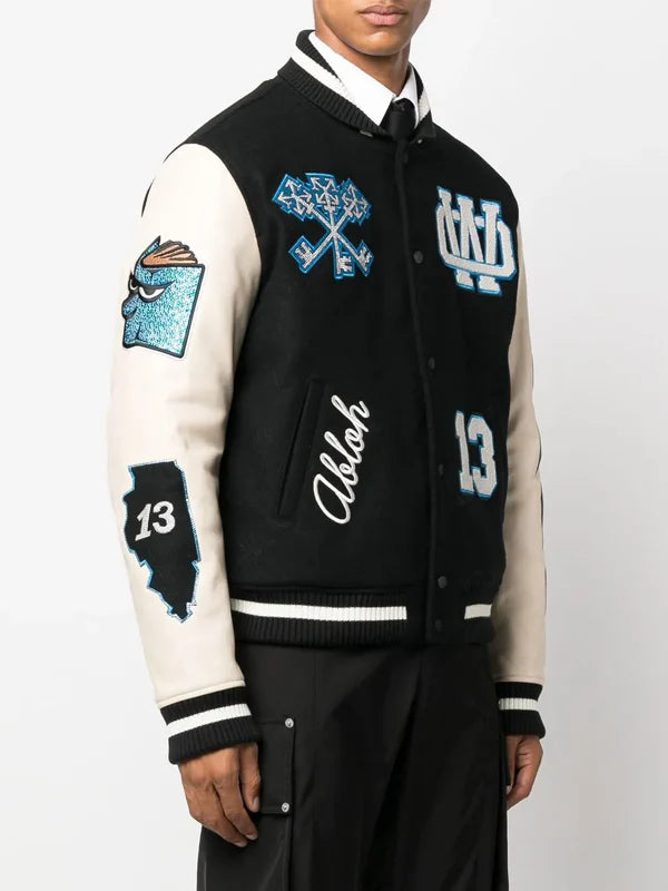 OFF-WHITE-Logo-Patch-Varsity-Jacket-Black