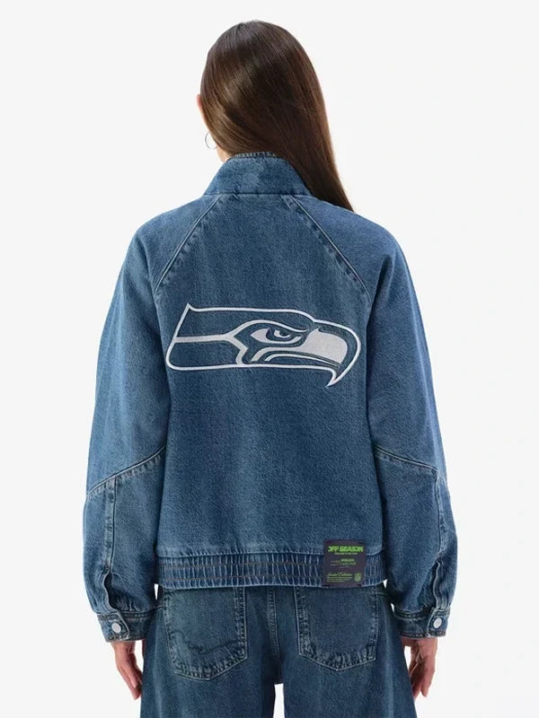 Off Season Seahawks Oversized Denim Jacket