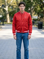 Off Campus 2026 Beau Maxwell Red Varsity Jacket