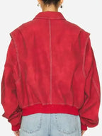 Off Campus 2026 Mika Abdalla Red Bomber Jacket