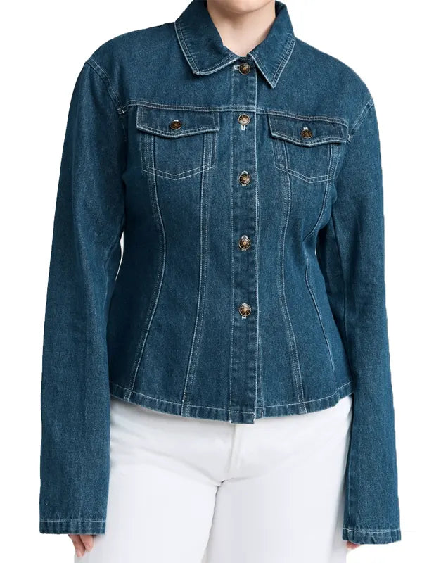 Off Campus Ella Bright Blue Denim Jacket