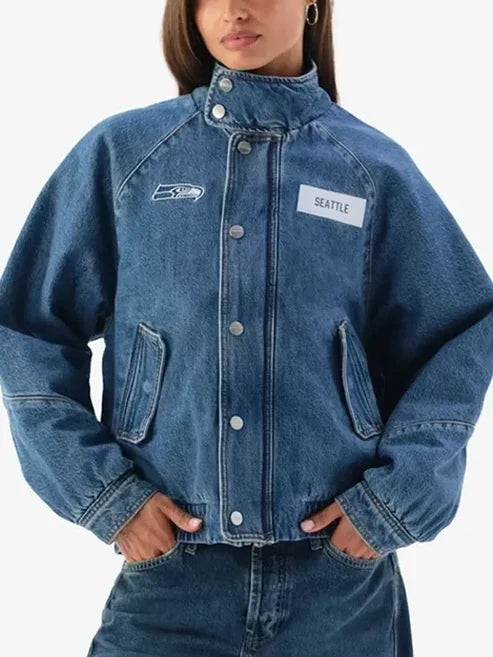 Off Season Seahawks Oversized Denim Jacket