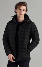 Packable puffer jacket men with hood