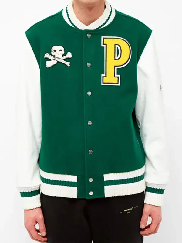 Palm Angels Varsity Jacket Green