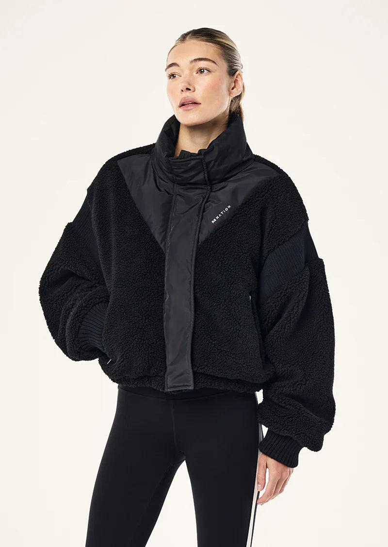 Pe-Nation-District-Crop-Jacket-In-Black