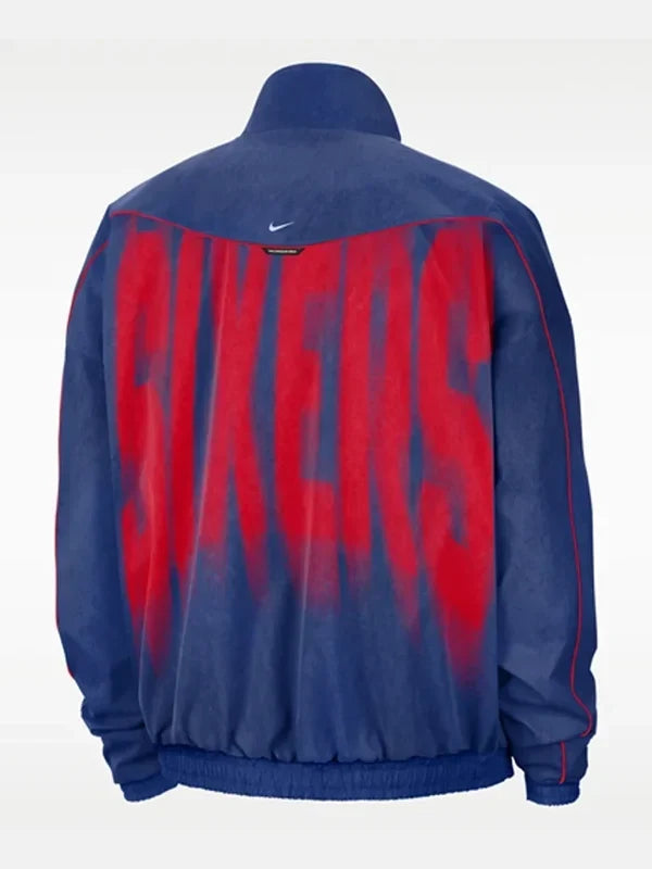 Philadelphia 76ers Nike Blue Woven Basketball Jacket