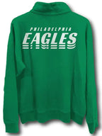 Philadelphia-Eagles-Mens-Kelly-Green-Mock-Neck-Long-Sleeve-Qtr-Zip-Fashion-Pullover