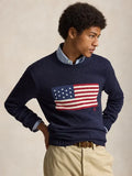 Polo American Flag Knit Sweater For Men