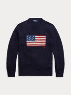 Polo American Flag Knit Sweater For Men