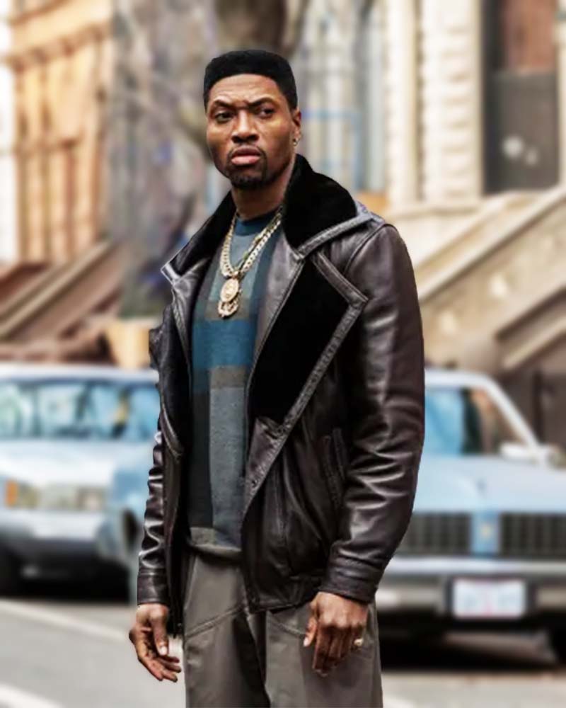 London Brown Power Book III Raising Kanan S05 Shearling Leather Jacket