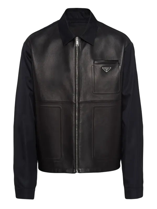 Prada Black Leather Jacket Men