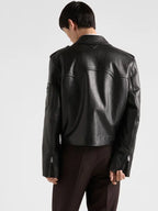 Prada Black Leather Jacket Men
