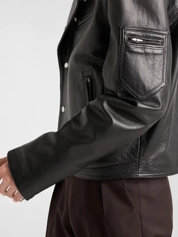 Prada Black Leather Jacket Men