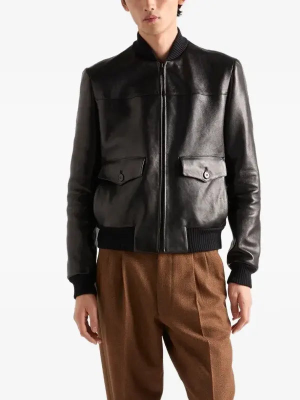 Prada Leather Bomber Jacket