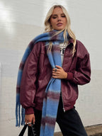 Princess Polly Goldsmith Faux Leather Bomber Jacket Burgundy