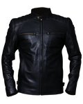 Racer Black Vintage Leather Biker Jacket
