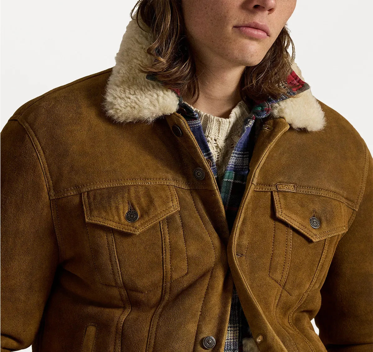 Ralph Lauren Brown Leather Trucker Jacket