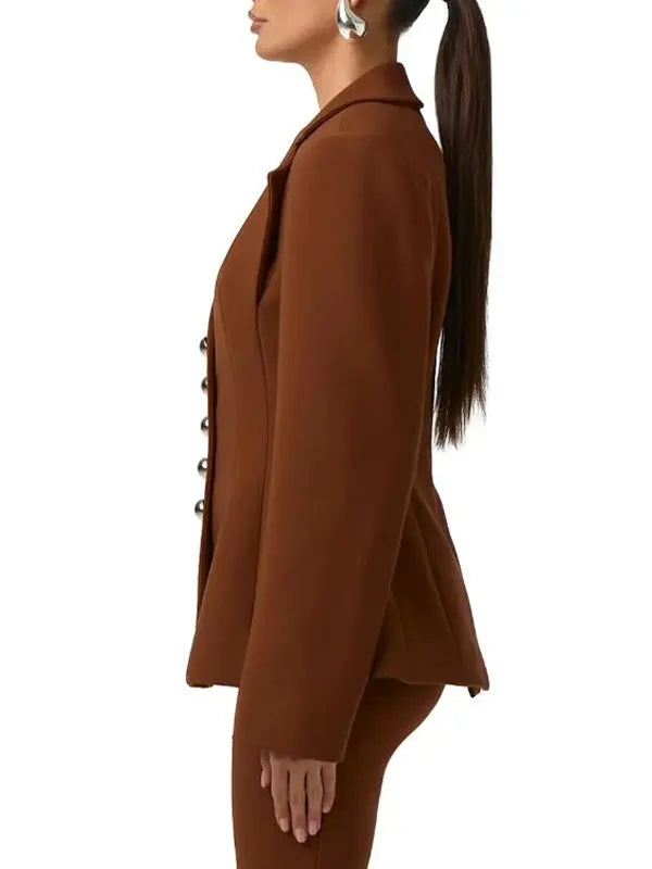 Real Housewives of Orange County S20 Gina Kirschenheiter Brown Blazer