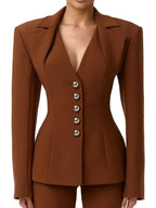 Real Housewives of Orange County S20 Gina Kirschenheiter Brown Blazer