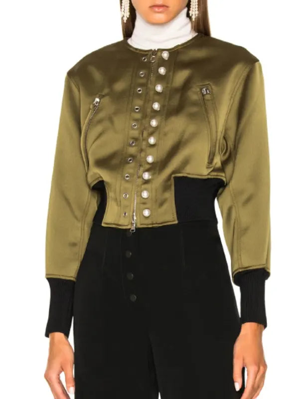 Real Housewives of Orange County S20 Vicki Gunvalson Green Military Style Jacket