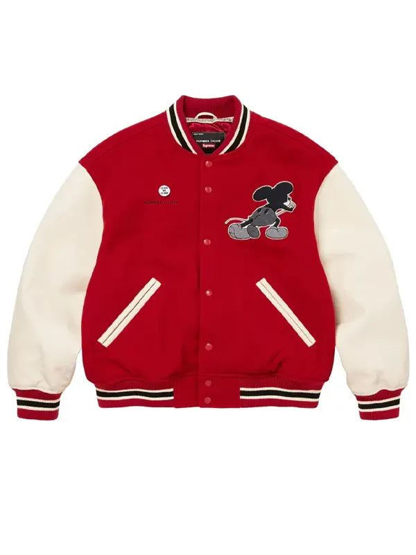 Red Mickey Mouse Letterman Jacket