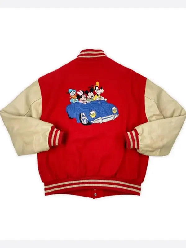 Red Mickey Mouse Letterman Jacket