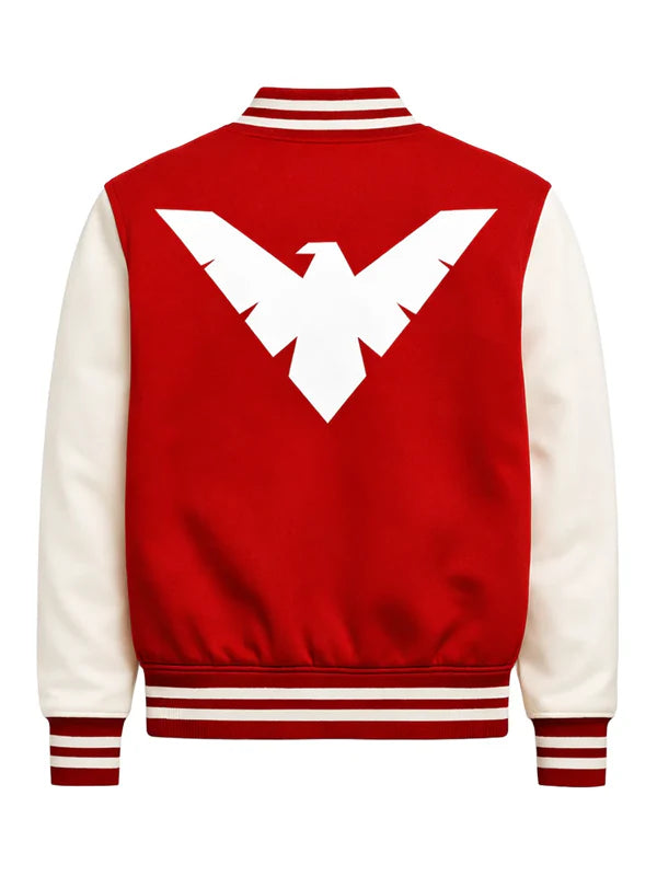 Robin-Red-White-Varsity-Jacket-Back