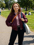 Ruby Stokes Below Tv Series 2026 Burgundy Leather Jacket
