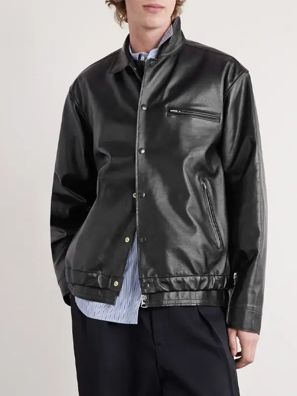 Sacai Leather Jacket Black