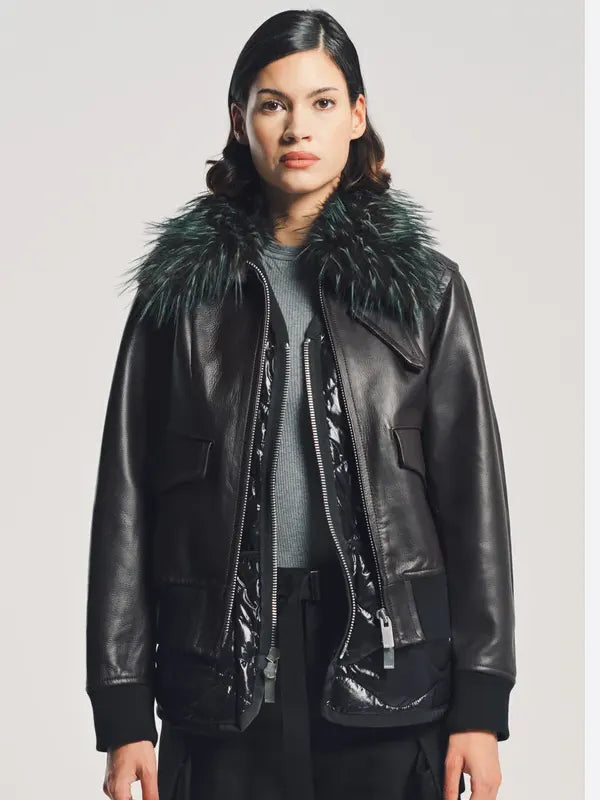 Sacai Leather Jacket Women