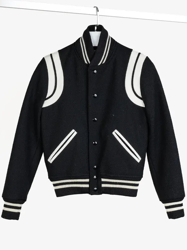 Saint Laurent Teddy Jacket Black And White