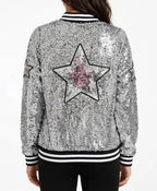 SNL UK S02 Celeste Dring Sequin Bomber Jacket