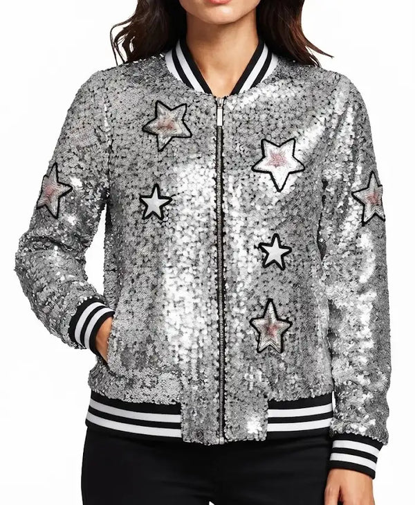 SNL UK S02 Celeste Dring Sequin Bomber Jacket