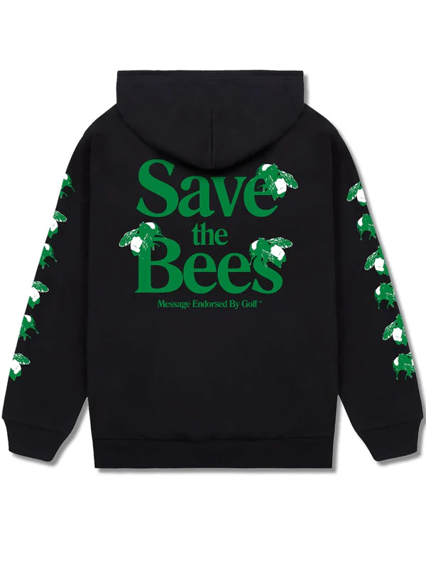 Save-The-Bees-Hoodie-Black-And-Green